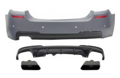 Bakre støtfanger med dobbel utløpsluftspreder og eksospottespisser Svart egnet for BMW 5-serie F10 (2011-2017) M-Performance Design