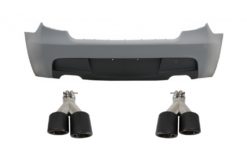 Bakre støtfanger med doble doble eksospotter Karbonfiber egnet for BMW Series 1 E81 E87 Hatchback (2004-2011) M-Technik M Sport Design Uten PDC