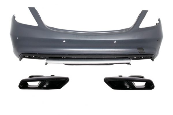 Bakre støtfanger med eksospottespisser Black Edition egnet for MERCEDES Benz W222 S-klasse (2013-up) S63 A-Design |