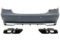 Bakre støtfanger med eksospottespisser Svart egnet for Mercedes E-Klasse W212 Facelift (2013-2016)
