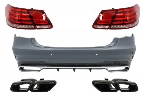 Bakre støtfanger med eksospottespisser Black Edition og LED Light Bar Baklykter egnet for Mercedes W212 E-Klasse Facelift (2009-2012) E63 Design |