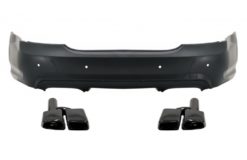 Bakre støtfanger med eksospottespisser Svart egnet for Mercedes S-klasse W221 (2005-2013) med PDC S65 Design