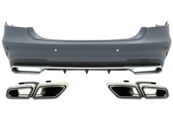 Bakre støtfanger med eksospottespisser egnet for Mercedes E-Klasse W212 Facelift (2013-2016) |