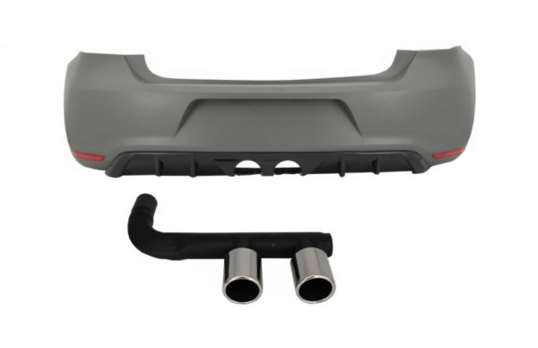 Bakre støtfanger med eksosanlegg egnet for VW Polo 6R (2009-2018) R400 Design Uten PDC