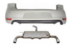 Bakre støtfanger med eksosanlegg egnet for VW Golf 6 VI (2008-2012) GTI Design