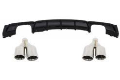 Bakre diffusor dobbel uttak Brilliant Black Edition med eksospottespisser M-Power Chrome egnet for BMW 3-serie F30 F31 2011+ M Performance Design