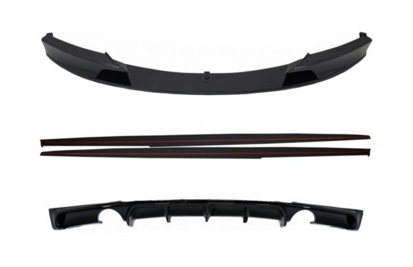 Bakre diffusor dobbeltuttak for enkelt eksos med frontspoiler og sideskjørt tilleggsleppeforlengelser egnet for BMW 3-serie F30 F31 (2011-2019) M Performance Design |