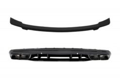 Bakre diffuser med svarte tips og bagasjeromsspoiler egnet for Mercedes C-klasse W205 (2014-2020) C63S GTS Design Kun for AMG Sport Line