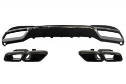 Bakre diffusor med eksospottespisser Svart egnet for MERCEDES E-Klasse W212 S212 Facelift (2013-2016) kun Sportpakke Støtfanger