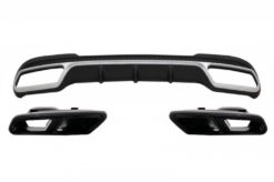 Bakre diffusor med eksospottespisser Svart egnet for MERCEDES E-Klasse W212 S212 Facelift (2013-2016) kun Sportpakke Støtfanger