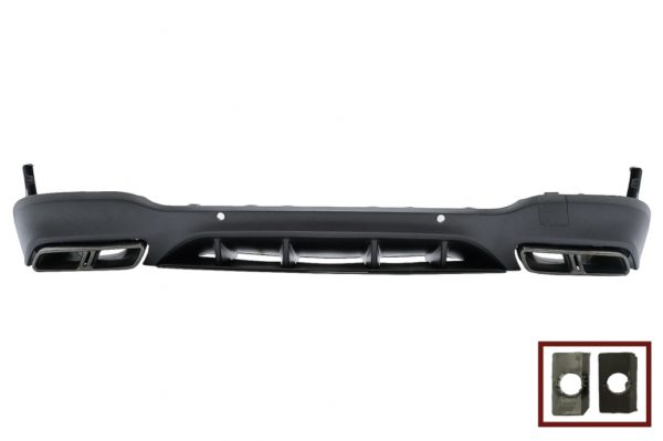 Bakre diffuser med eksospottespisser egnet for Mercedes GLC X253 SUV (2015-07.2019) Nattpakkedesign |