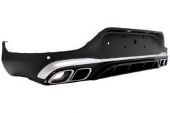 Alternative view of Bakre diffuser med eksos sølv lyddemper tips egnet for Mercedes GLC Coupe Facelift C253 (2020-) GLC63 Design