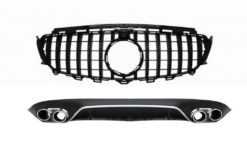 Bakre diffusor med eksosspisser og sentralgitter svart egnet for Mercedes E-Klasse C238 AMG Sport Line (2016-up) E53 Design