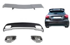 Bakre diffuser med eksosspisser Utløps- og bagasjeromspoiler for MERCEDES A-Klasse W176 (2012-2018) Sport Pack