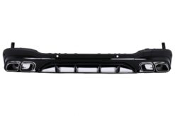 Bakre diffuser med sølv eksospottespisser egnet for Mercedes GLC SUV X253 Facelift (2020-up) GLC63 Design