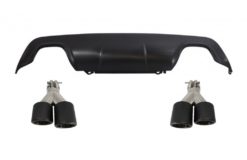 Bakre diffusor med universal dobbel dobbel eksospottedemper Carbon egnet for BMW 5-serie E60 E61 (2003-2010) Sport M-Technik Design