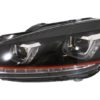 Høyre frontlykter egnet for VW Golf 6 VI (2008-2013) Golf 7 3D LED DRL U-Design LED flytende svingende lys rød stripe | Høyre frontlykter egnet for VW Golf 6 VI (2008-2013) Golf 7 3D LED DRL U-Design LED flytende svingende lys rød stripe |