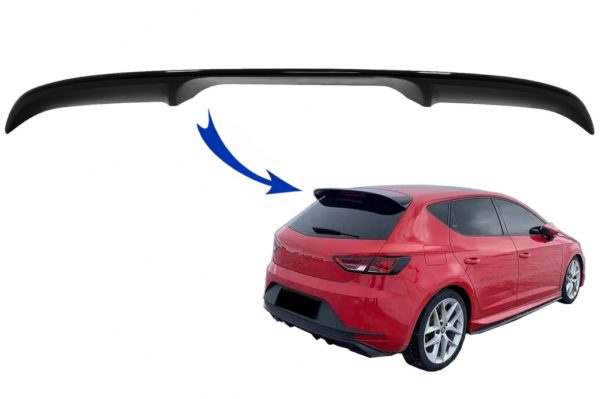 Takspoilerhette egnet for Seat Leon 5F Mk3 5-dørs Hatchback (2012-2019) Piano Black