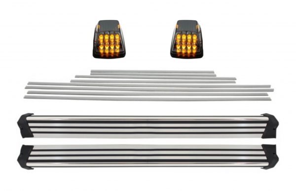Stigtrinn med svinglys LED og påbyggingslister Strips Børstet aluminium - Mercedes G-Klasse W463 (1989-2015) |