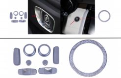 Setejustering Krom rammebeslag med ringramme startknapp egnet for Land Rover Discovery 5 L462 (2017-) Discovery Sport L550 (2014-) Range Rover Sport L494 (2013-)