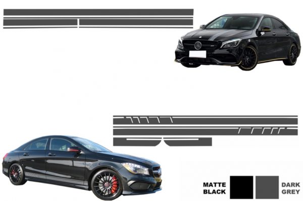 Sett klistremerker på sidedekor og øvre pansertak bakluke mørkegrå egnet for Mercedes CLA W117 C117 X117 (2013-2016) W176 (2012-2018) 45 Design Edition 1