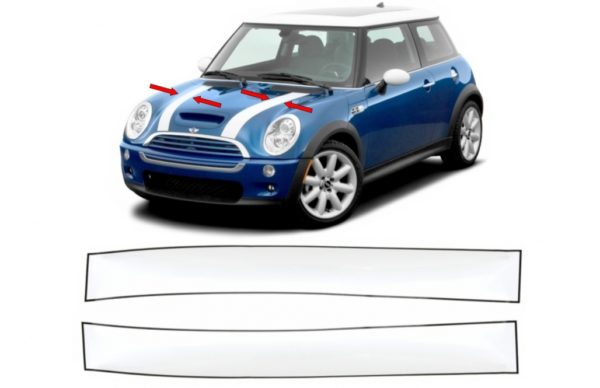 Sett klistremerke Vinyl Svart Hvit hette Øvre panser egnet for MINI R50 R52 R53 R56 R57 Clubman R55 (2001-2017) Premium kvalitet |