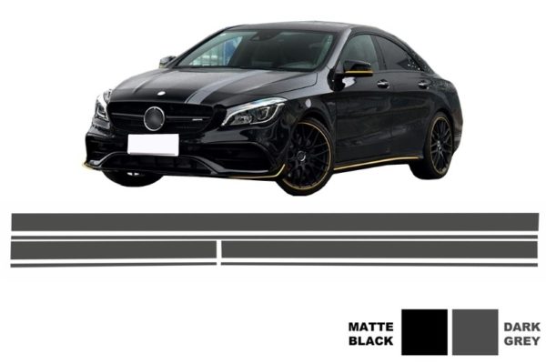 Sett Sticker Vinyl Mørkegrå Øvre pansertak og bakluke egnet for MERCEDES CLA W117 C117 X117 (2013-2016) A Class W176 (2012-up) A45 Design