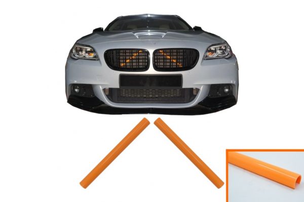 Sett V-Brace Ornaments Grille Stripes Inserts Trim egnet for BMW 1 2 3 4 5 6 7 Series Orange