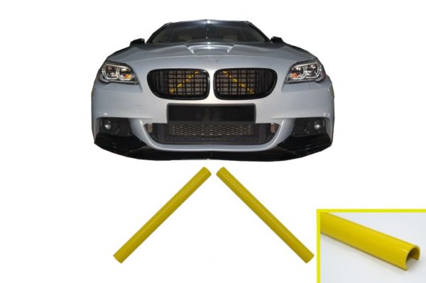 Sett V-Brace Ornaments Grille Stripes Inserts Trim egnet for BMW 1 2 3 4 5 6 7 Series Gul