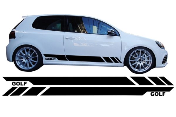 Sideklistremerker Vinyl Svart egnet for VW Golf 5 6 7 V VI VII (2003-up)