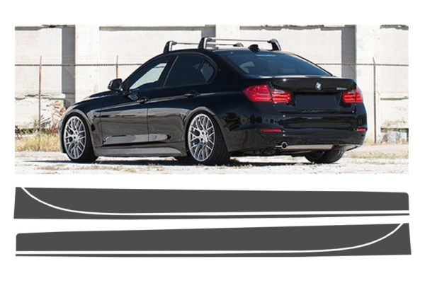 Sideklistremerker Vinyl Mørkegrå egnet for BMW 3-serie F30 F31 (2011-Up) M-Performance Design |