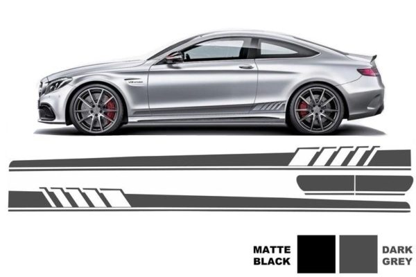 Sideklistremerker Vinyl Mørkegrå egnet for MERCEDES C-Klasse C205 Coupe A205 Cabriolet (2014-) C63 Design |