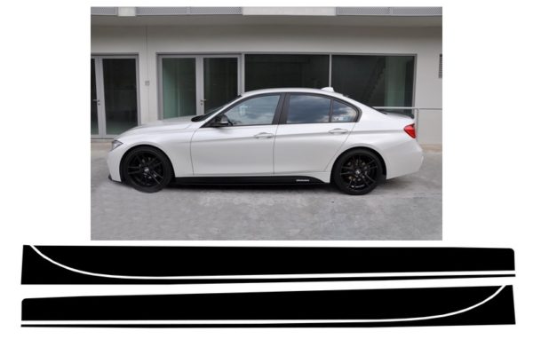 Sideklistremerker Vinyl Matt Svart egnet for BMW 3-serie F30 F31 (2011-Up) M-Performance Design |