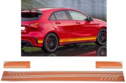 Sideklistremerker Vinyl Matt Oransje passer for MERCEDES Benz C238 Coupe W212 W213 E200 E300 E350 E46 E63 C207 A207