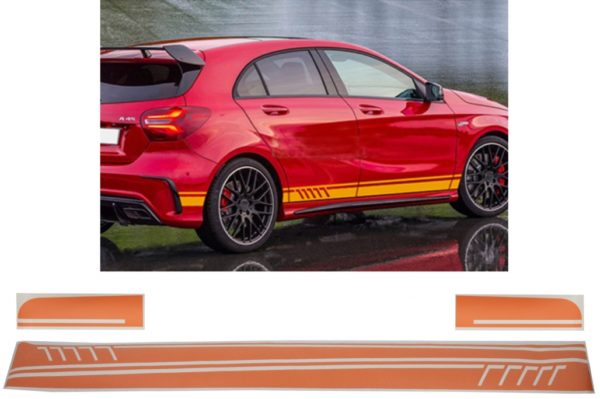 Sideklistremerker Vinyl Matt Oransje passer for MERCEDES Benz C238 Coupe W212 W213 E200 E300 E350 E46 E63 C207 A207