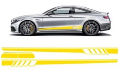 Sidedekaler Klistremerke Vinyl Matt Gul egnet for MERCEDES C-Klasse C205 Coupe A205 Cabriolet (2014-up)