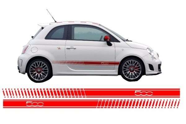 Sideklistremerker Vinylrød egnet for FIAT 500 (2007+) |