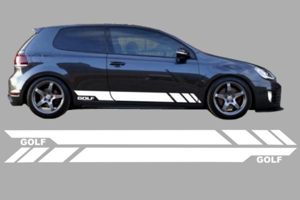 Sideklistremerker Vinyl Hvit egnet for VW Golf 5 6 7 V VI VII (2003-up) |