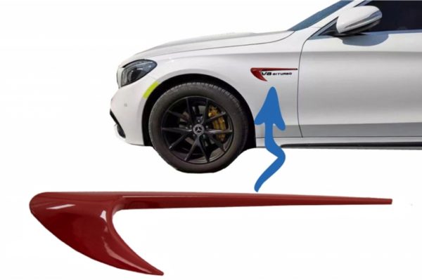 Sideskjermventiler Trim Wing egnet for Mercedes C-Klasse W205 S205 E-Klasse W213 S213 Rød