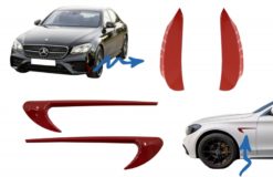 Sideskjermventiler Trimvinge med frontklaffer Sidefinner Flics egnet for MERCEDES E-klasse W213 S213 Red Edition