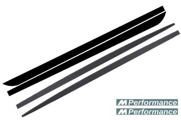 Sideskjørt Add-on Lip Extensions med dekaler matt svart egnet for BMW F10 F11 5 Series (2011-Up) M-Performance Design |