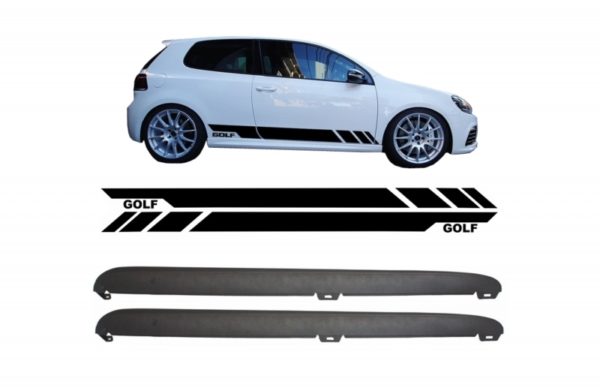 Sideskjørt med sidedekaler Klistremerke Vinyl Svart egnet for VW Golf VI Golf 6 (2008-2014) GTI Design |