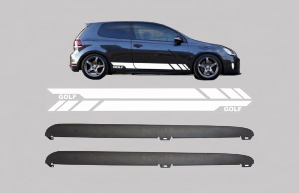 Sideskjørt med sidedekaler Klistremerke Vinyl Hvit egnet for VW Golf VI Golf 6 (2008-2014) GTI Design |