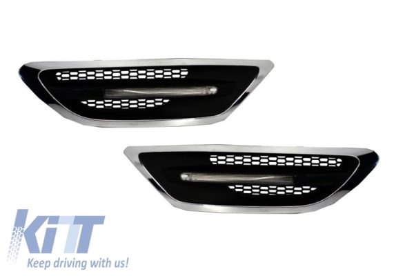 Sideventiler skjermgitter Luftkanaler m/ LED-blinklys Blinker - BMW Seria 5 F10 F11 Sedan Touring LCI Pre LCI 2011- M5 Design