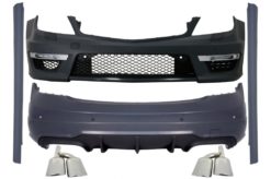 Passer for MERCEDES C-klasse W204 C204 Facelift (2007-2015) C63 Design Body Kit med lyddemperspisser
