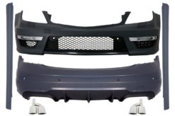 Passer for MERCEDES C-klasse W204 Facelift (2007-2015) C63 Design Body Kit med eksospottespisser