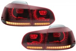 Baklykter Full LED egnet for VW Golf 6 VI (2008-2013) R20 Design Red Smoke Turning Light Static