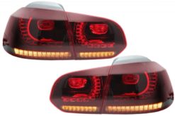 Baklys Full LED egnet for VW Golf 6 VI (2008-2013) R20 Design Red Cherry med sekvensielle dynamiske svinglys (LHD og RHD)