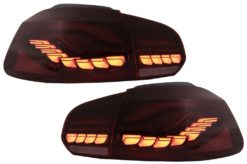 Baklys Full LED egnet for VW Golf 6 VI (2008-2013) Red Smoke med sekvensielle dynamiske svinglys (LHD og RHD)