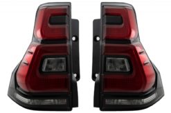 Baklys LED egnet for Toyota Land Cruiser FJ150 Prado (2010-2018) Red Clear Light Bar (2018+) Design